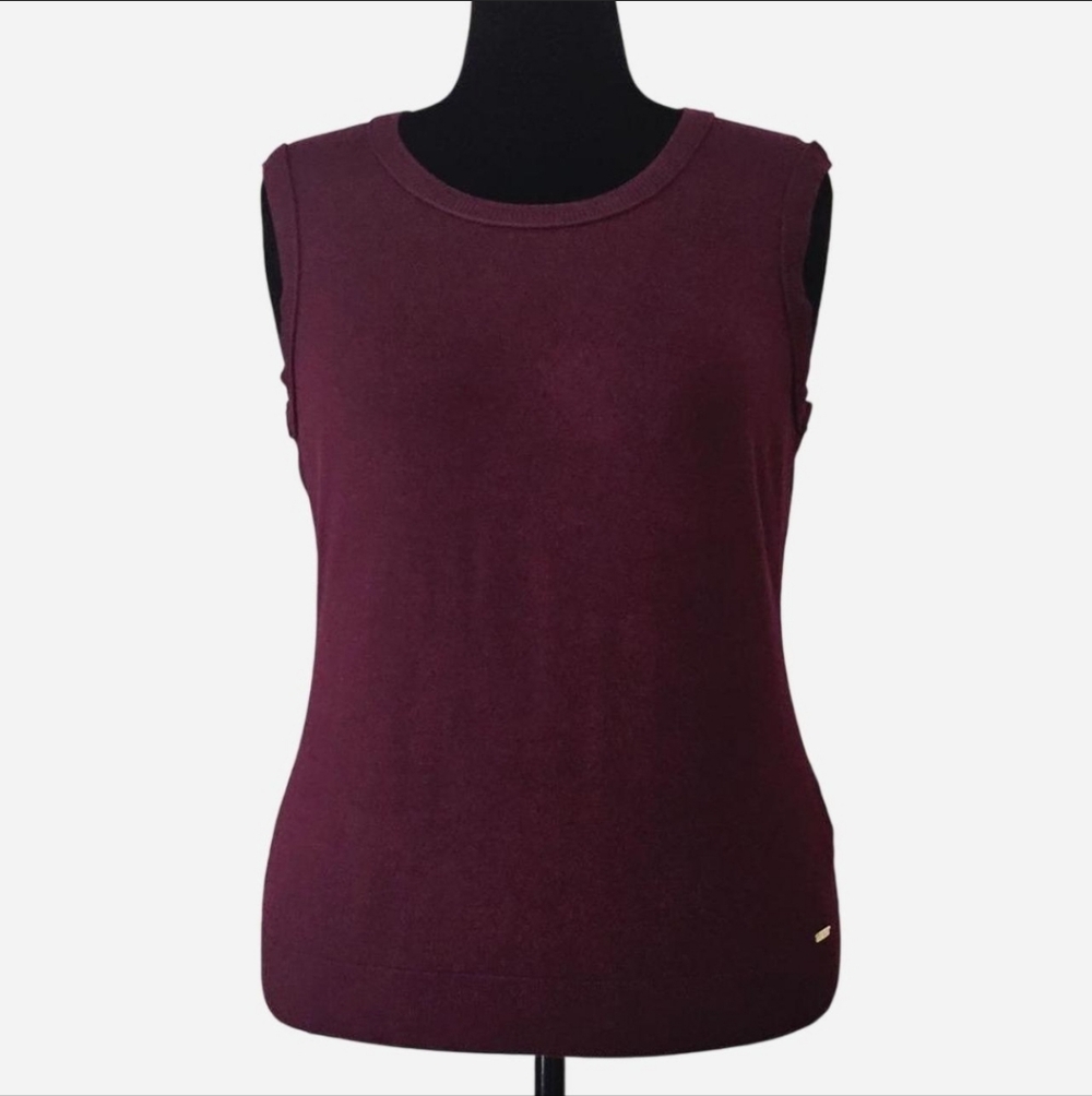 Calvin Klein Burgundy‎ Sleeveless Knit  Sweater Vest. Sz XL